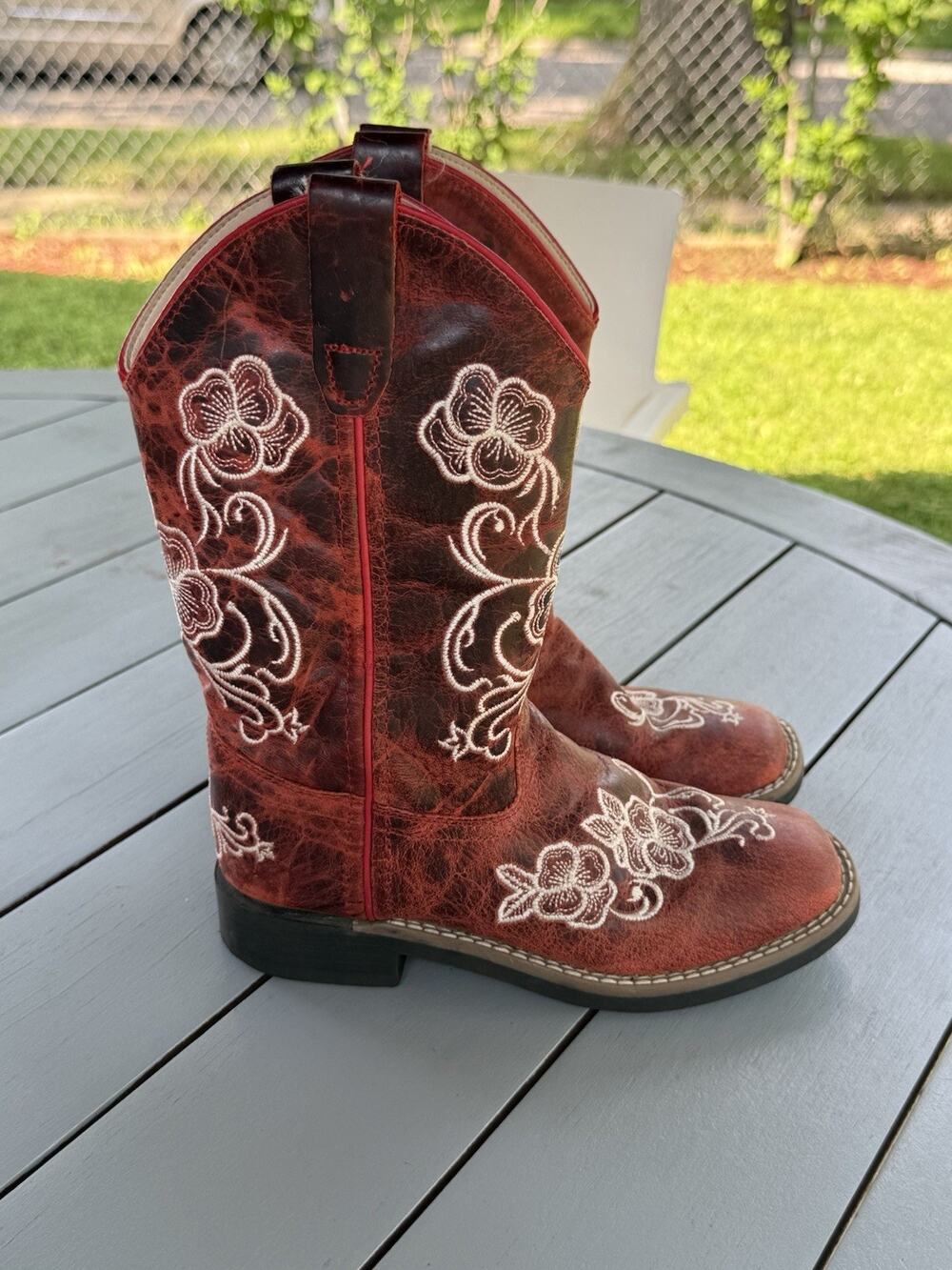 Shyanne Girls Lasy Floral Embroidered Cowboy Western Boot BSGFA22P12 size 2